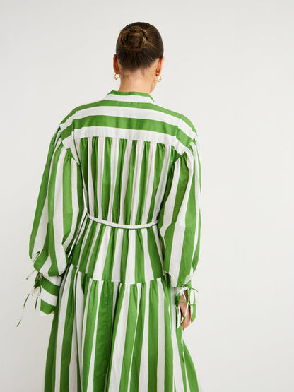 Striped Print Maxi Dress