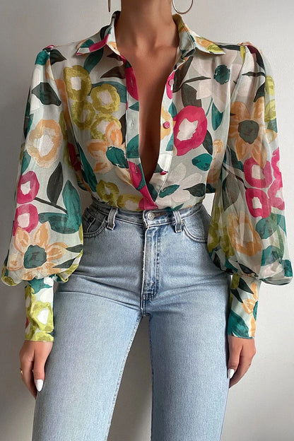 Women Elegant Floral Tops