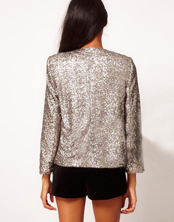 Silver Sequin Bolero Jacket