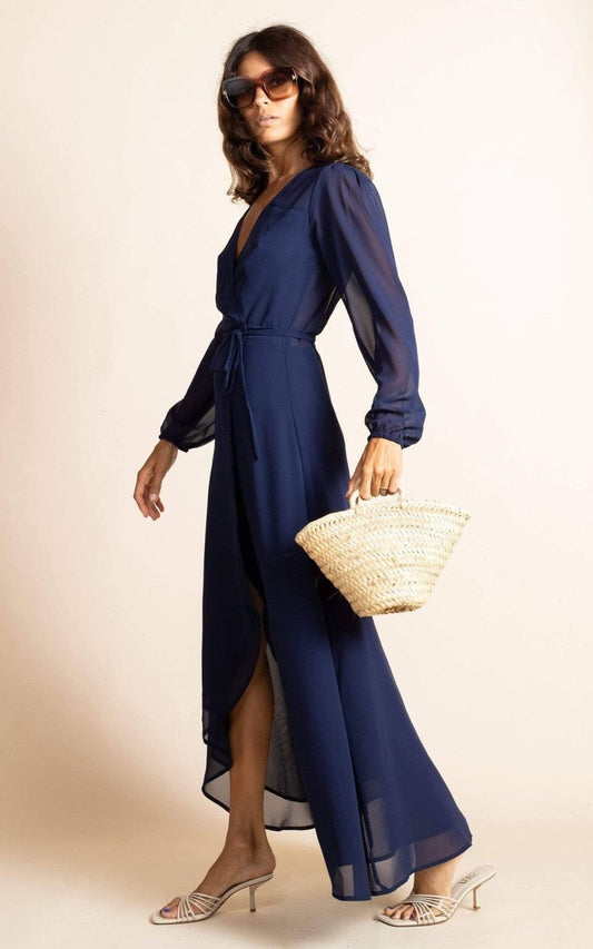 Jagger Wrap Maxi Dress Navy