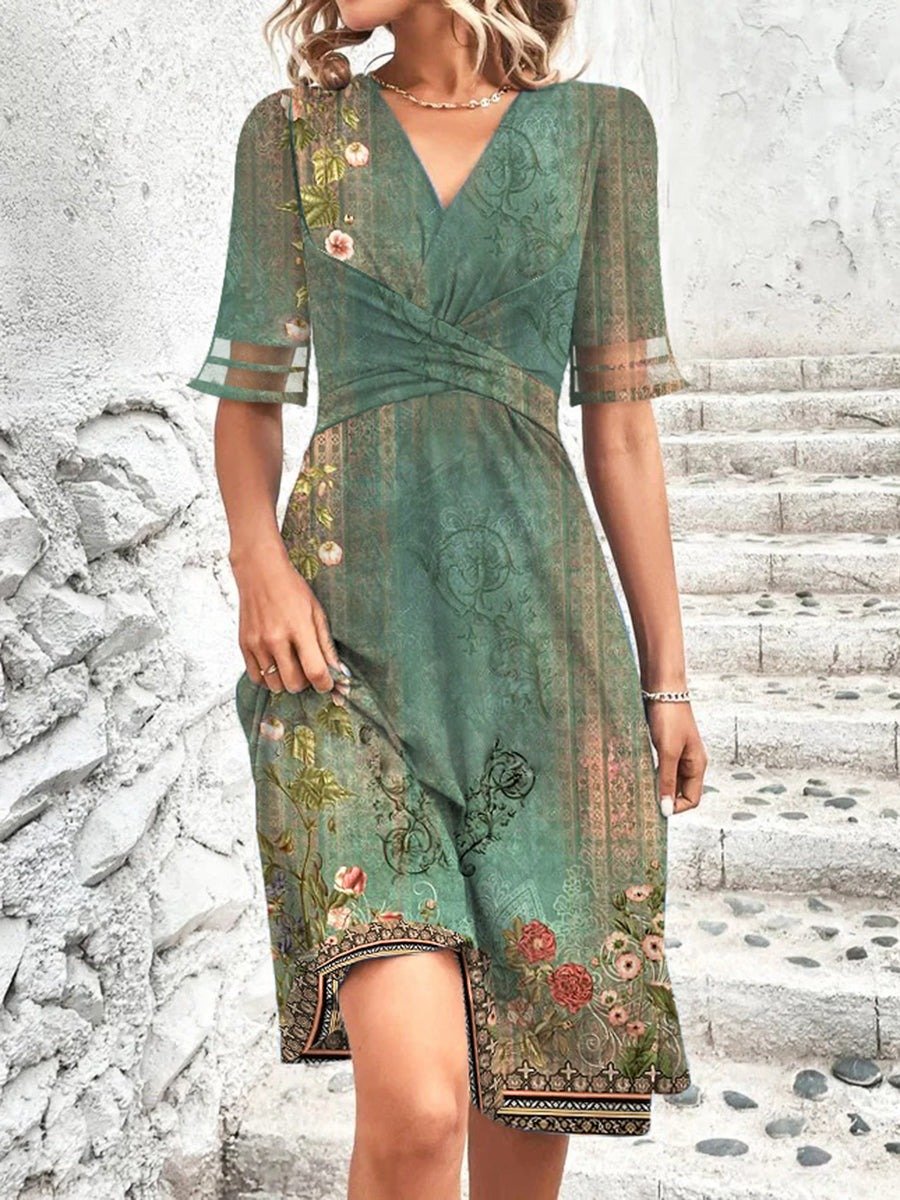 Youthful Green Sleeveless Midi Dress