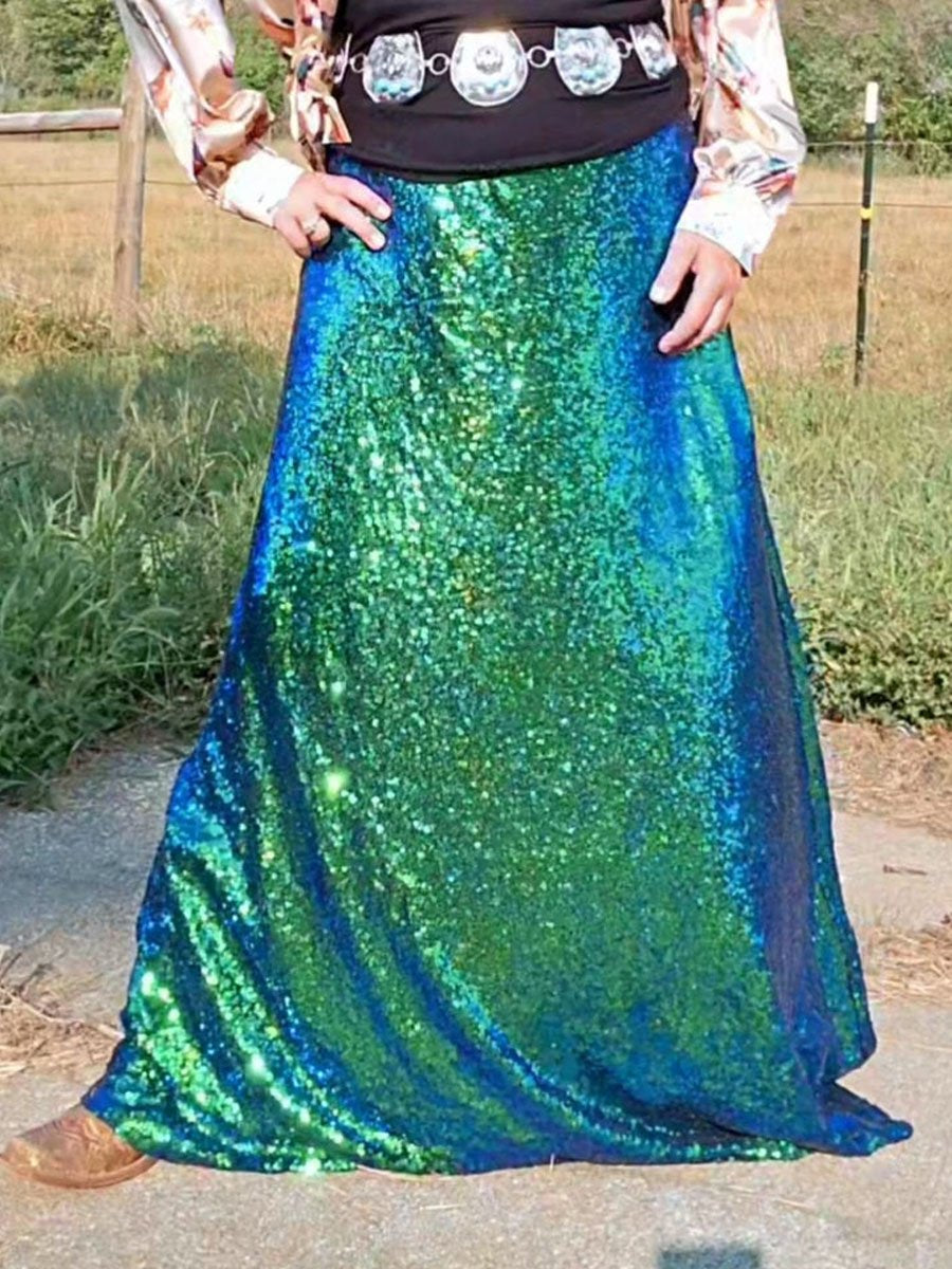 Mermaid Sequin Maxi Skirt