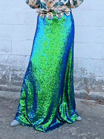 Mermaid Sequin Maxi Skirt