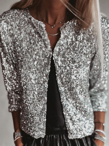 Silver Sequin Bolero Jacket