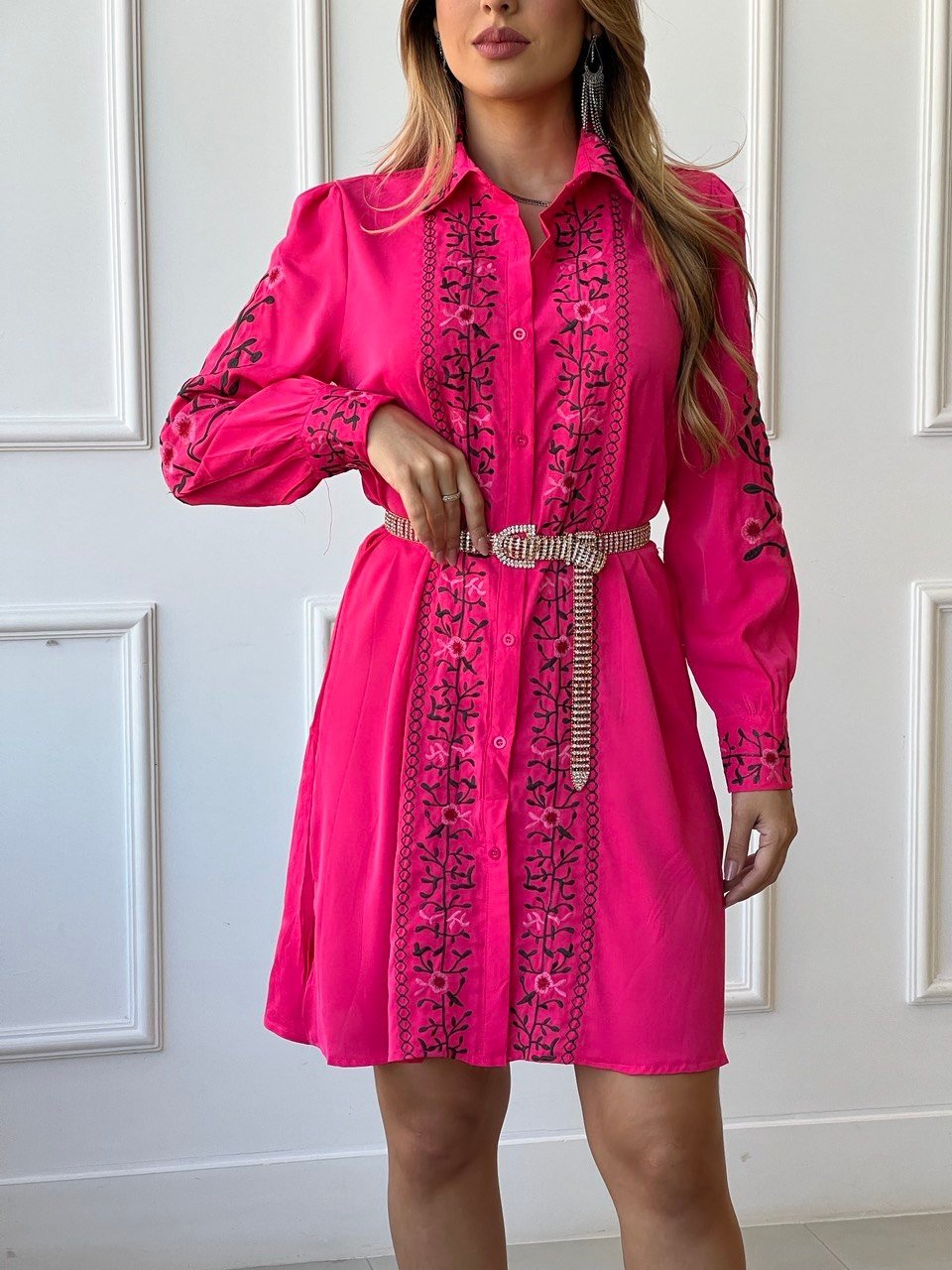 Women's Embroidered Shirt Dress