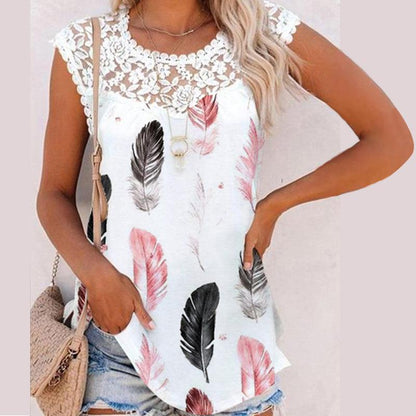 Youthful Multicolor Plant Print Cami