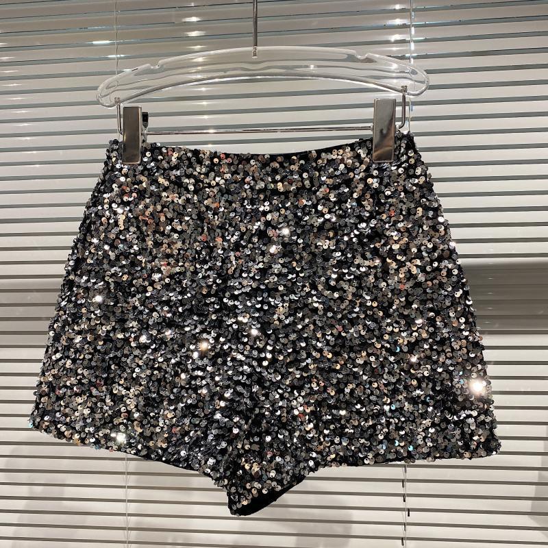 Sequin Zip Shorts