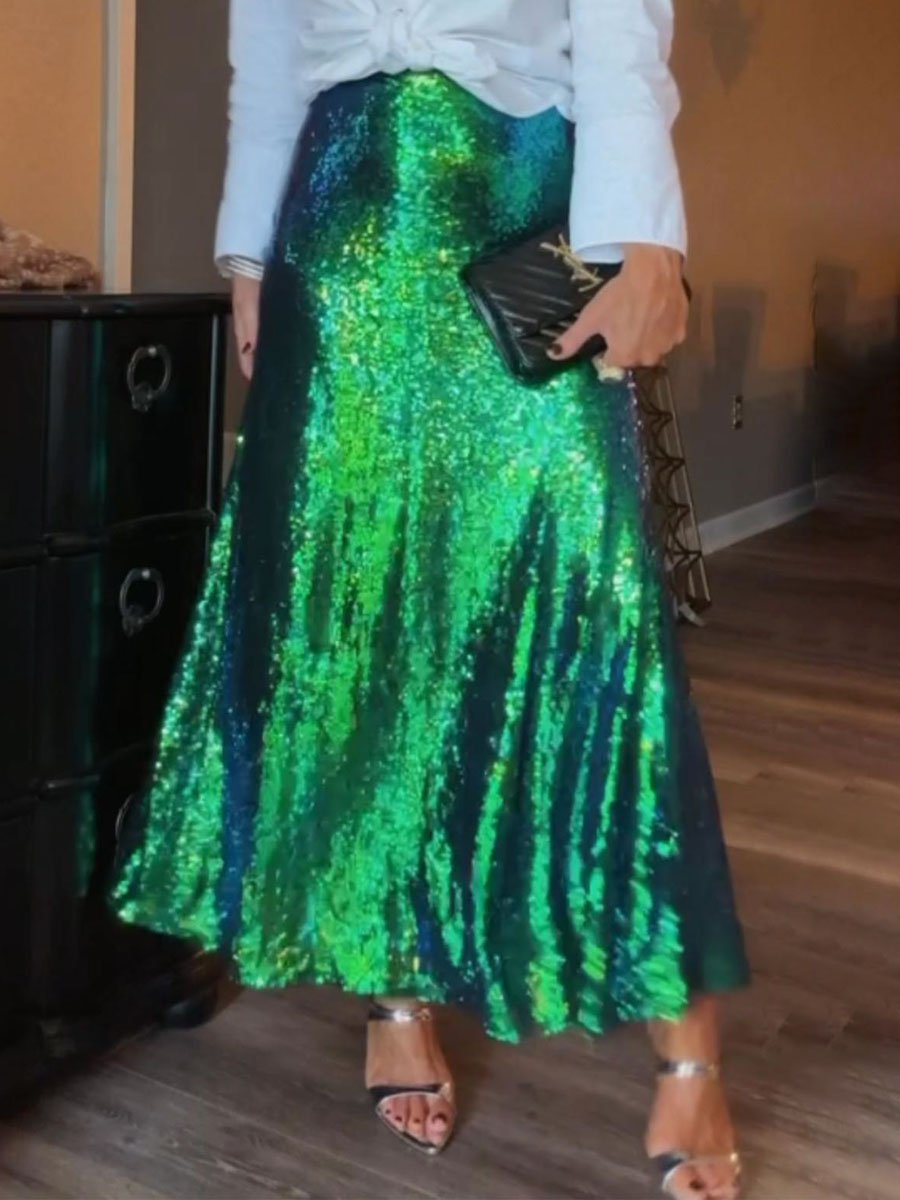 Mermaid Sequin Maxi Skirt