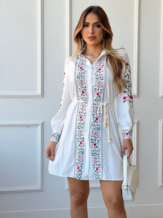 Women's Embroidered Shirt Dress