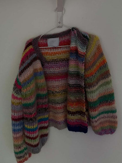 Rainbow Knit Sweater Cardigan