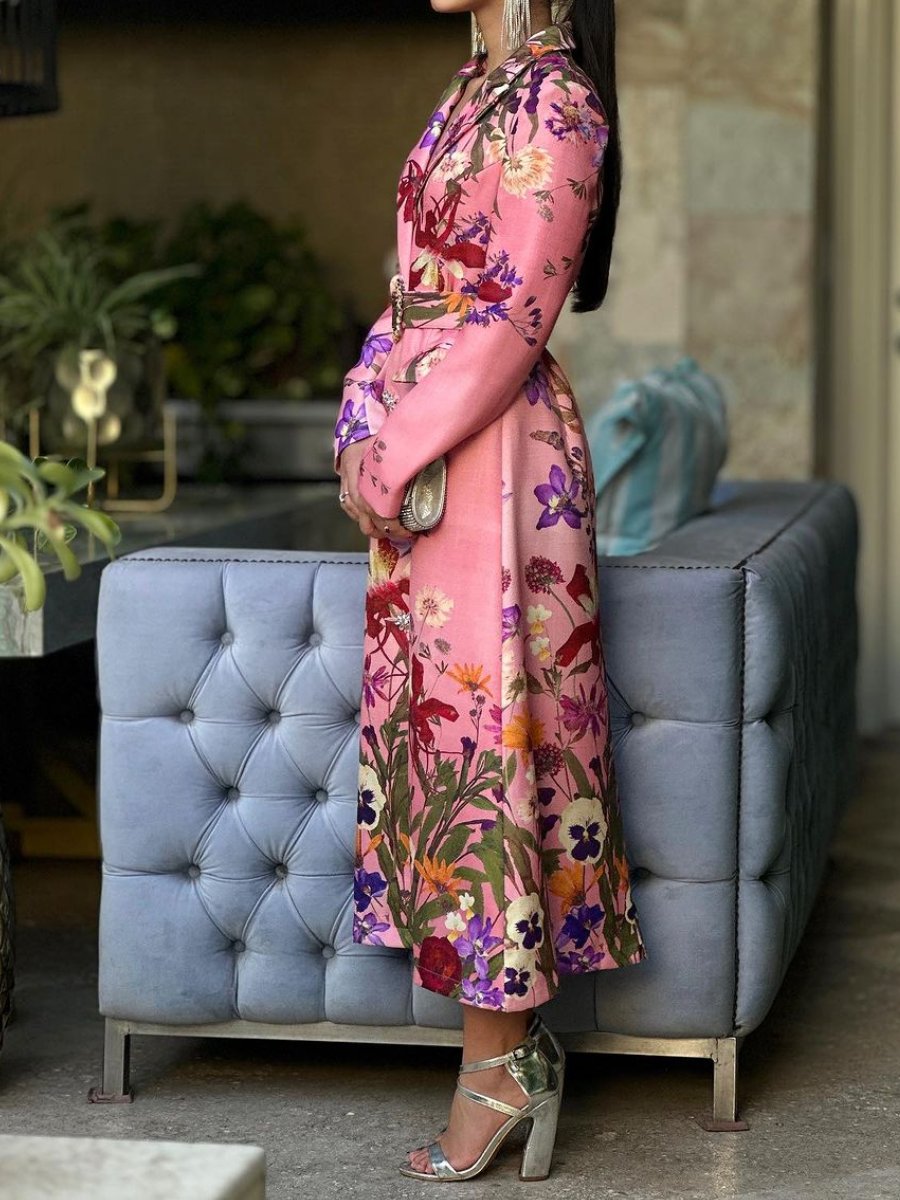 Floral Midi Dress Coat