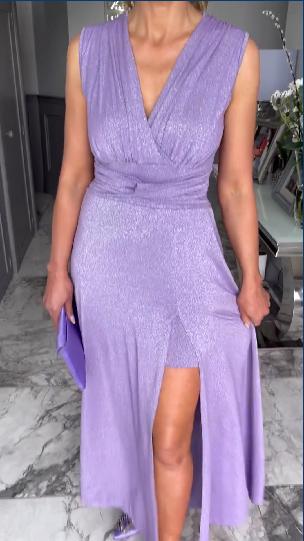 Purple silk dress