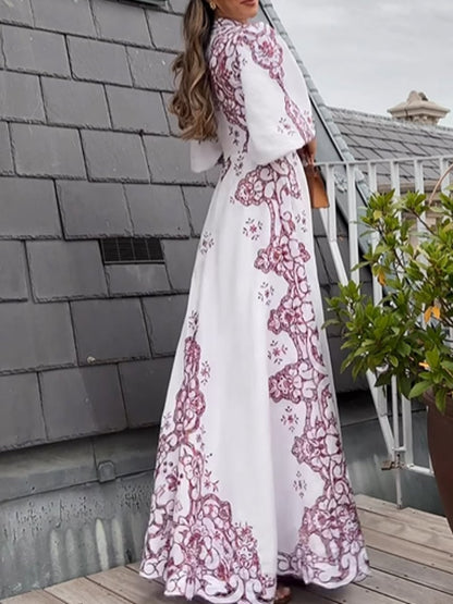 Elegant Long Printed Dress