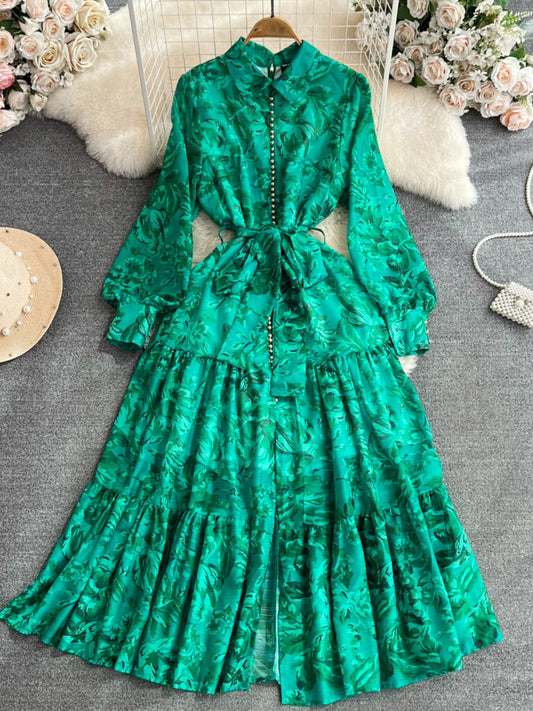 Green Chiffon Vetti Dress