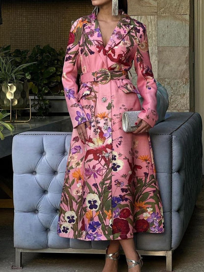 Floral Midi Dress Coat