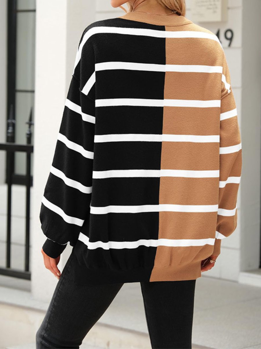 Striped Color Matching Sweater