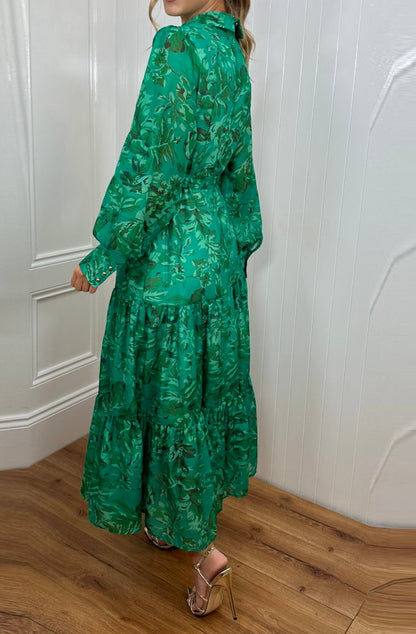 Green Chiffon Vetti Dress