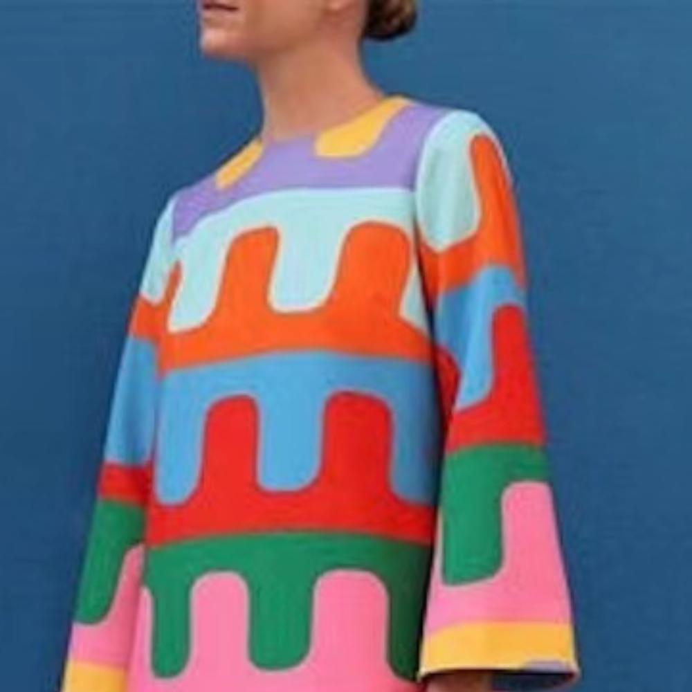 Special Print Long Sleeve Midi Dress