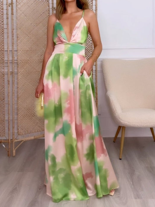 Tie Dye Pattern Maxi Dress