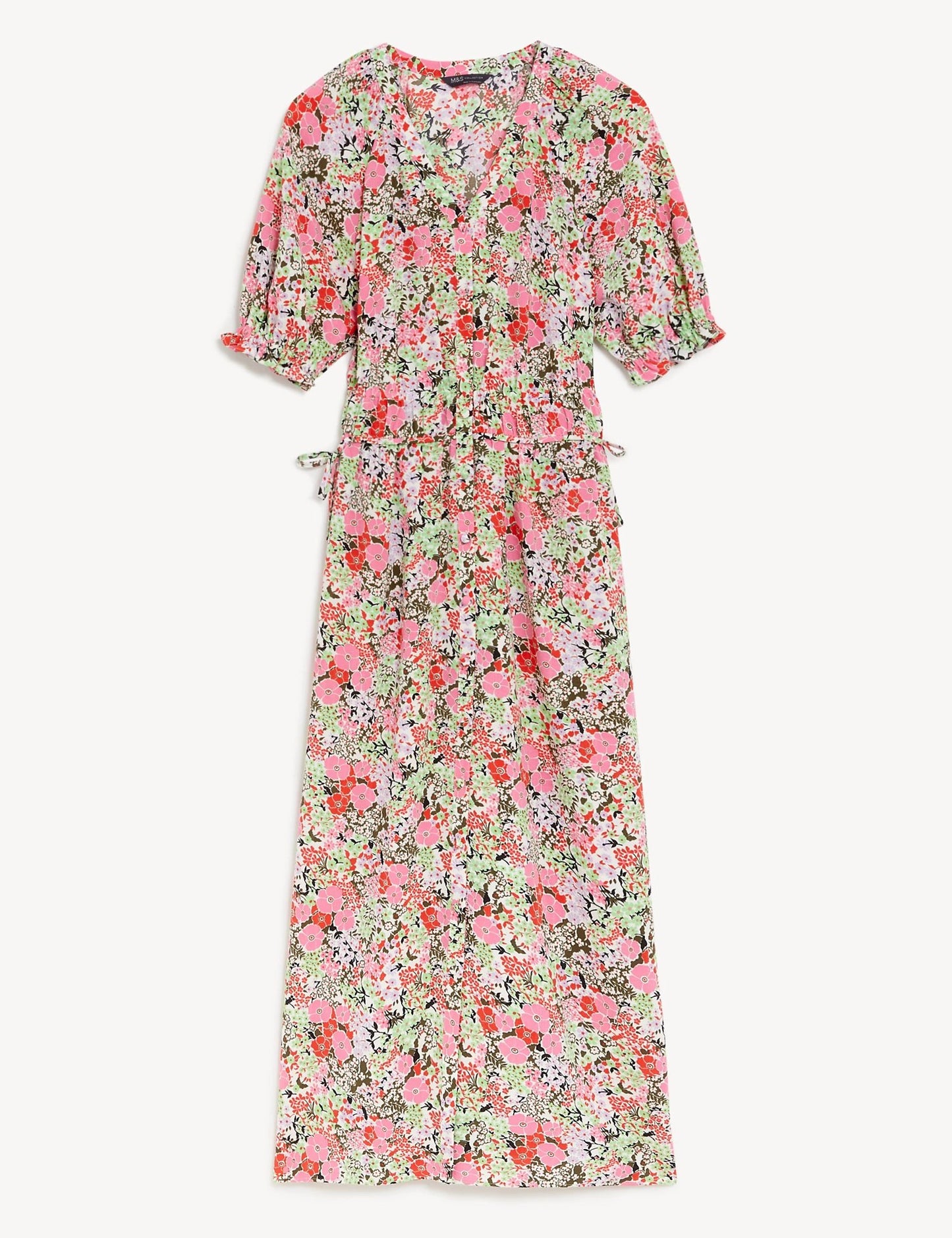 V-Neck Loose Floral Dress