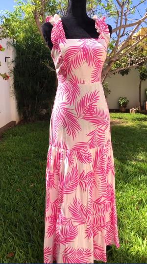 Pink Printed Maxi Dress