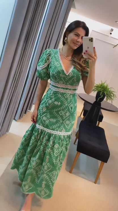 Summer Lace Patchwork Printed Dress