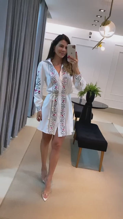 Women's Embroidered Shirt Dress