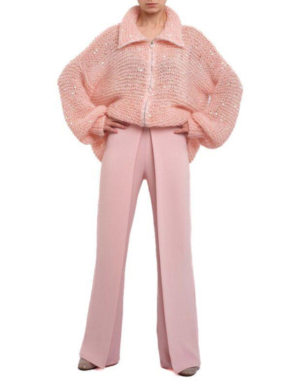 Pink Sequins Handmade Cardigan