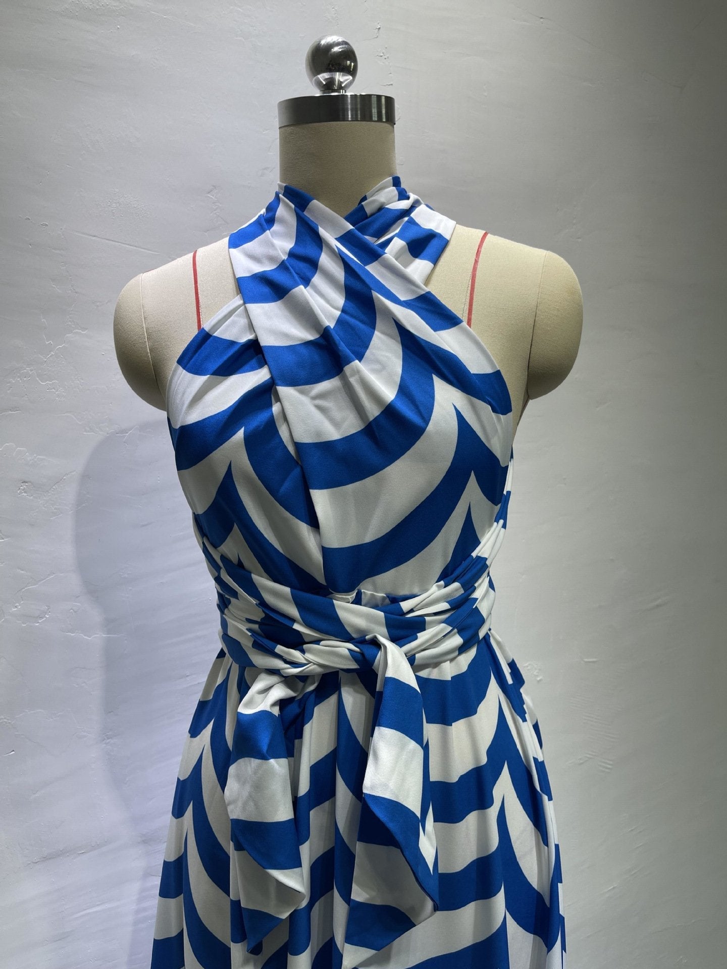 Casual Halter Sleeveless Waist Slit Maxi Dress