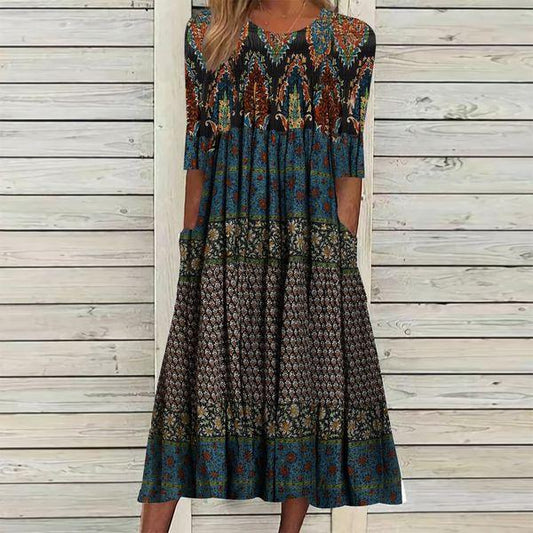 Floral Pocket Prairie Midi Dress