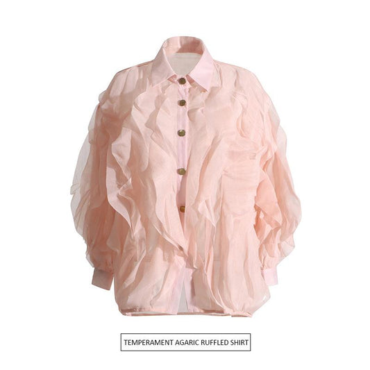 Temperament Agaric Ruffled Shirt